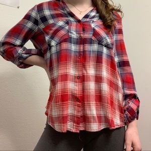 Plaid button down shirt